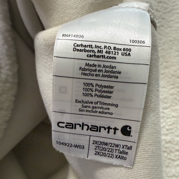 Carhartt Relaxed Fit Fleece Quarter-Snap Pullover 2X - Picture 7 of 7